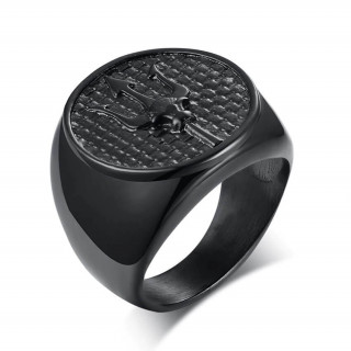 Men's Black Steel Ring