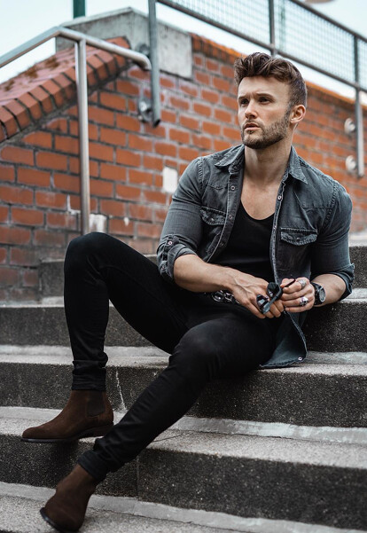 Men'S Style: 5 Ways To Wear Black Jeans And Black Shirt | Men'S Vector